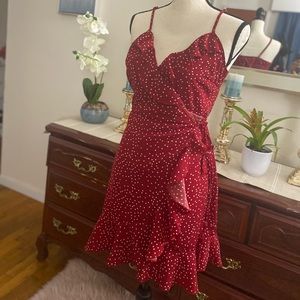 ☀️NWOT SHein Polka Dot knot side wrap A line Dress☀️